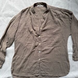 Women's Button Down Shirt - Brown